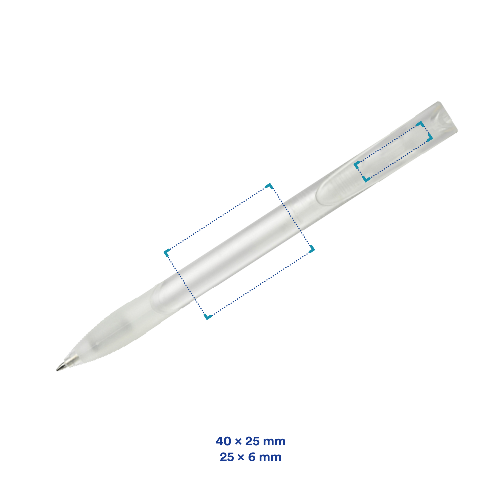 Kugelschreiber Apollo - Farbig | Frosted & Gummigriff | Transparent