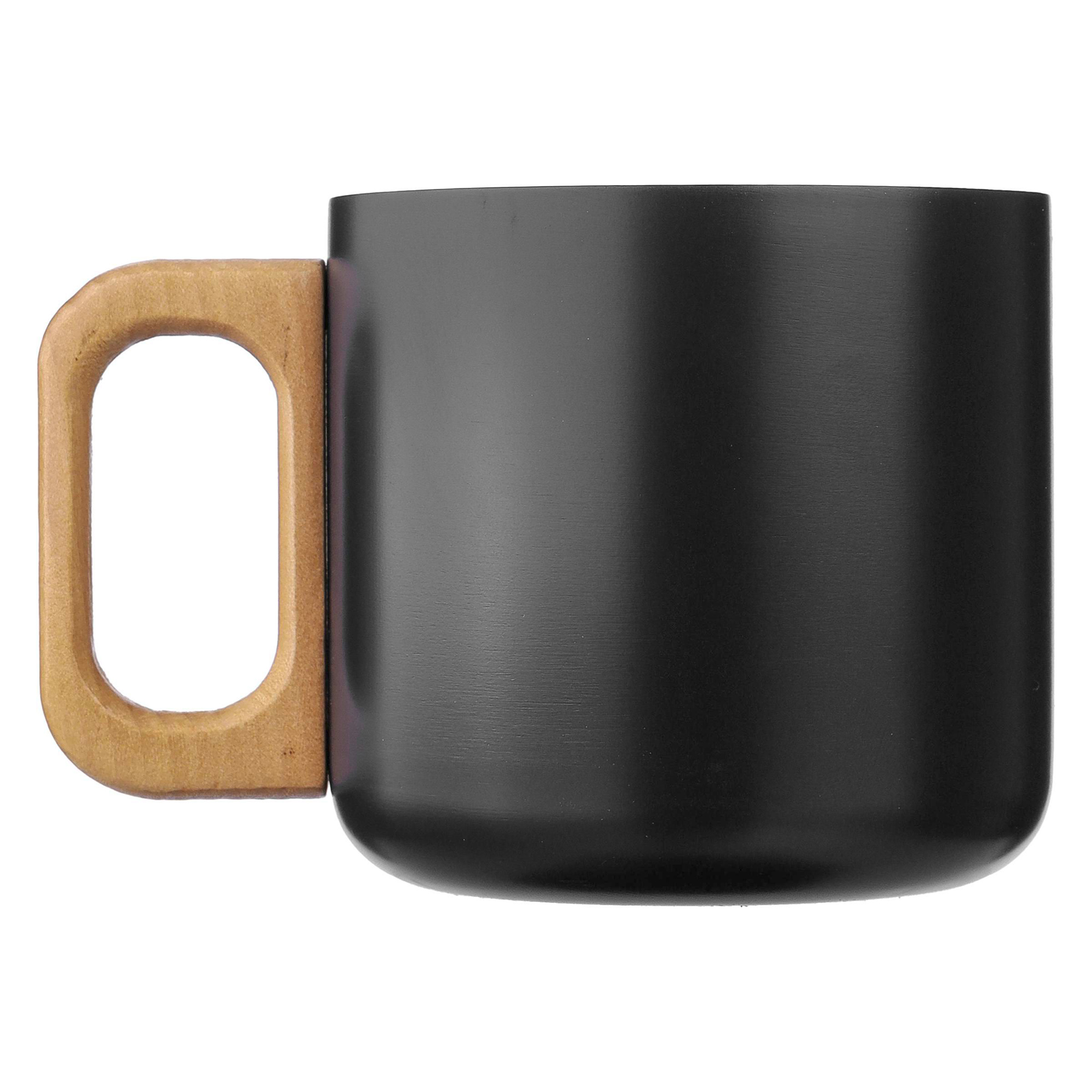 Edelstahlbecher – 400 ml | Doppelwandig | Recycelter Edelstahl | Holzgriff