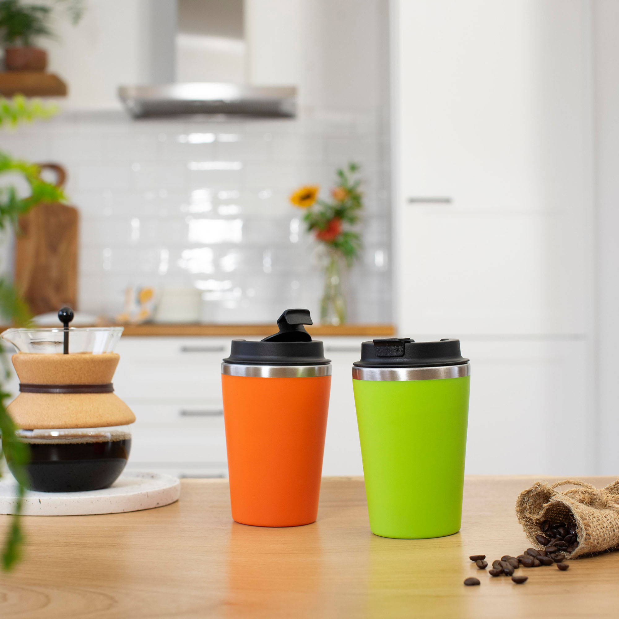 To go Becher Ariko - 350 ml | Edelstahl & PP | Farbig