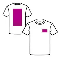 Rückseite 280x400 mm Linke Brust 100x100 mm