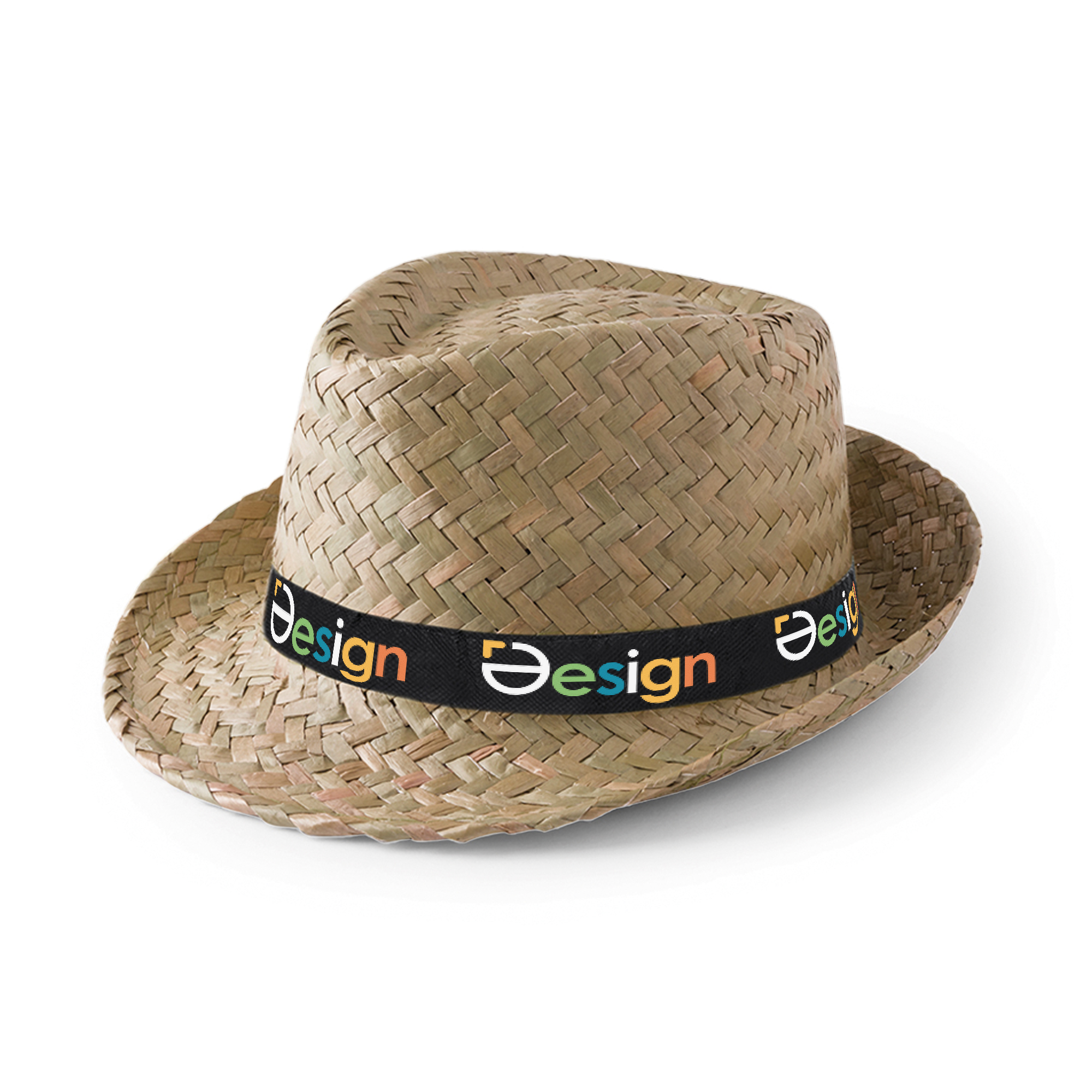 Strohhut Liberia | Bedrucktes Farbband | Vollfarbe