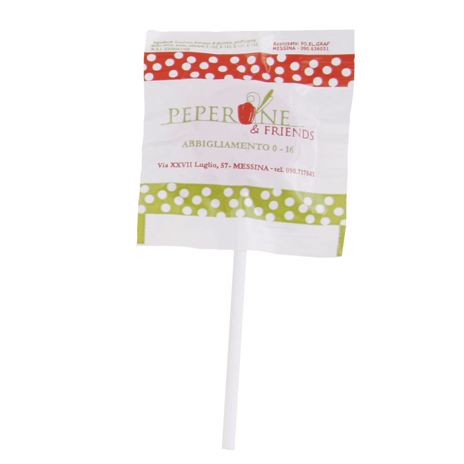 Lutscher - In Folie | Kirschgeschmack | Weiße Seite bedruckt