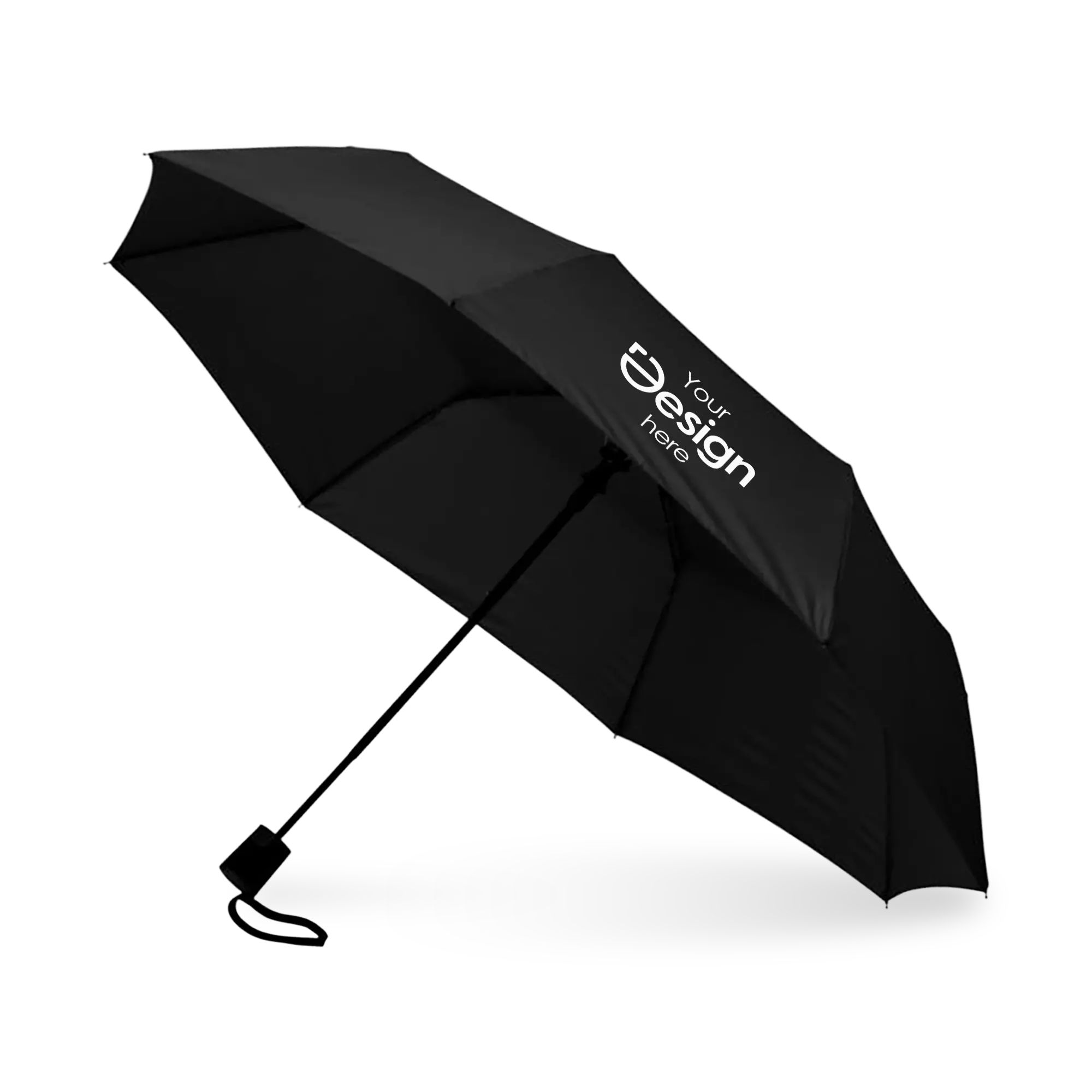 Automatischer Taschenschirm – 21 Zoll | Fiberglasstreben | Gummierter Griff | Mit Hülle