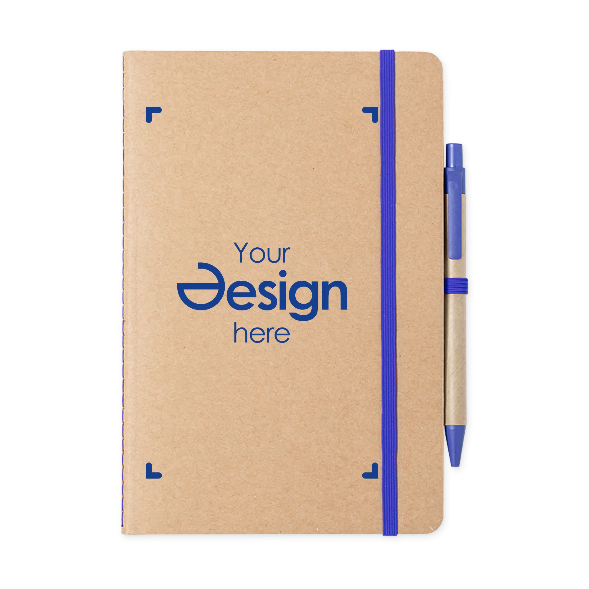 Notizbuch aus Recyclingkarton – Mit Stift | 60 Seiten | A5 | Natur-Look