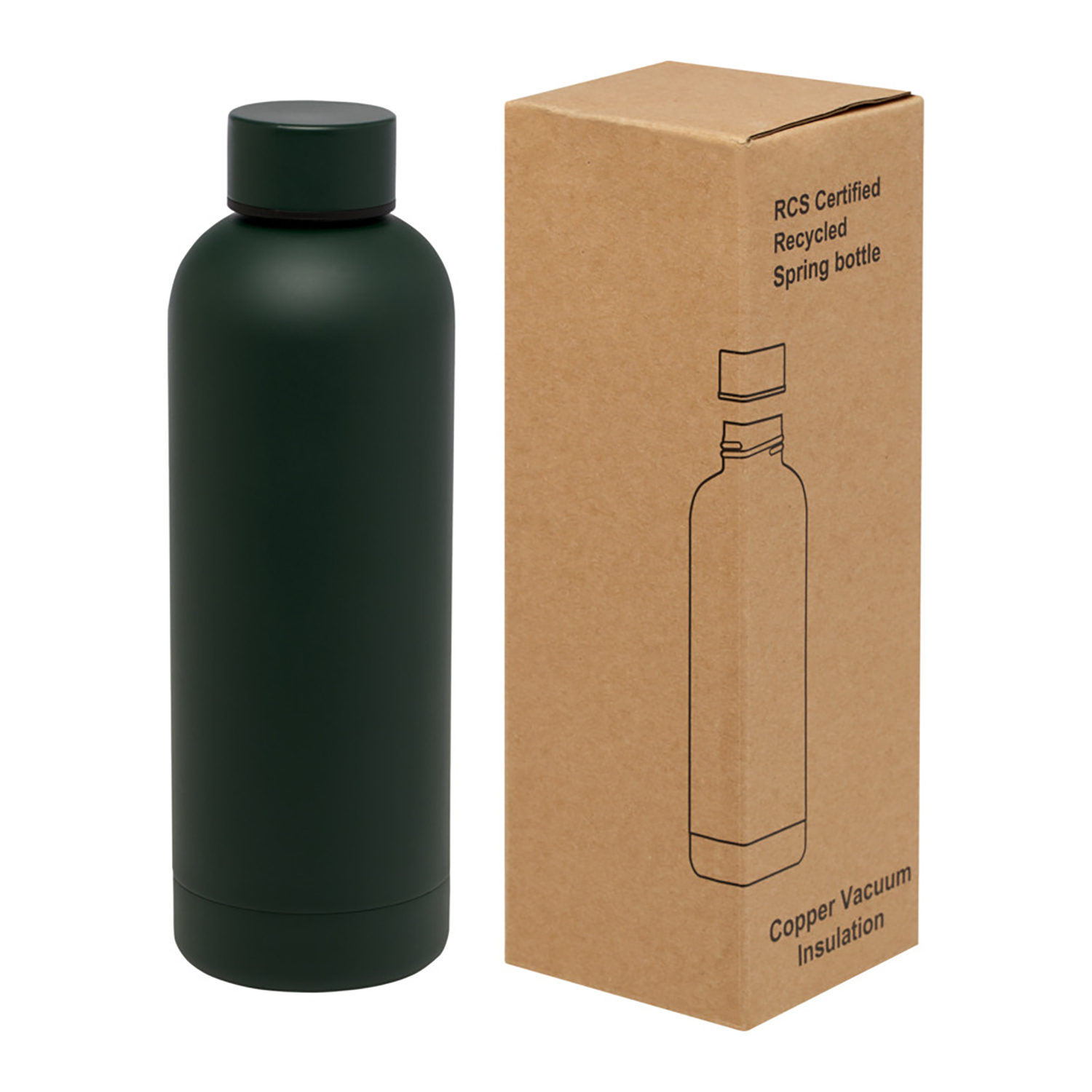 Flasche – 500 ml | Recycelter Edelstahl | Kupfer-Vakuumisolierung | BPA-frei