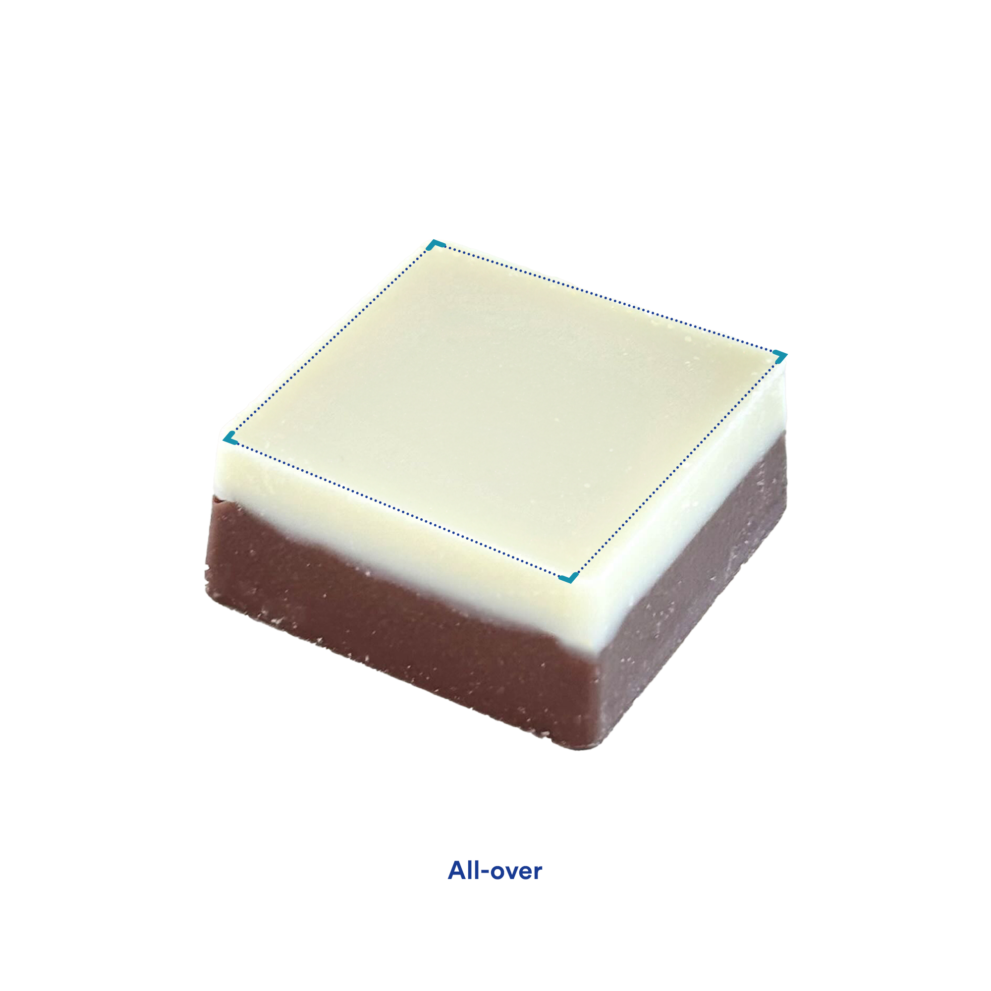 Logo Schokolade FiftyFifty | Weiße + Milchschokolade | 25 x 25 mm