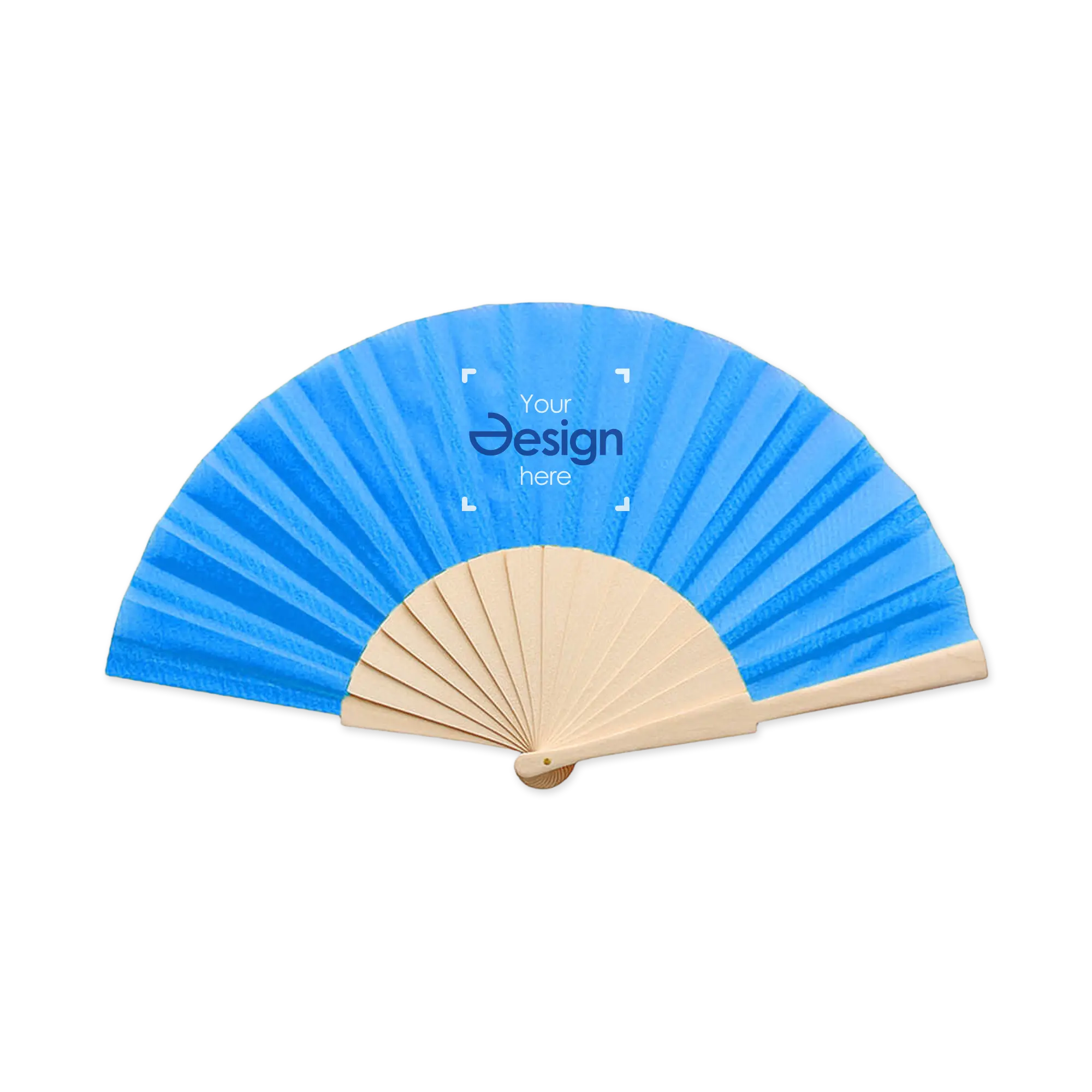 Fächer Luis - Holzgriff | Farbig | Großer Druckbereich