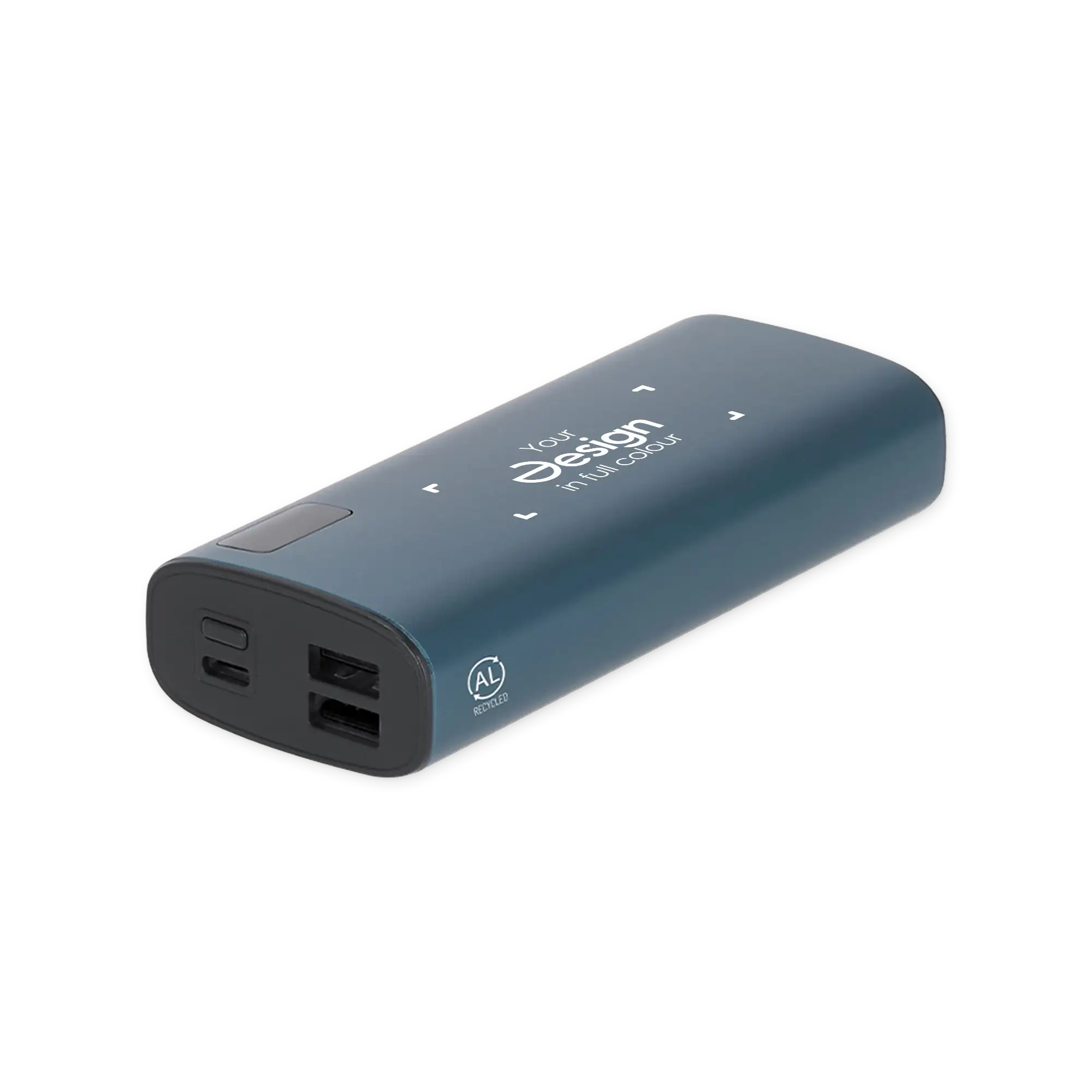 Powerbank – 10.000 mAh | Recyceltes Aluminium | GRS | 3 Geräte | LED-Anzeige