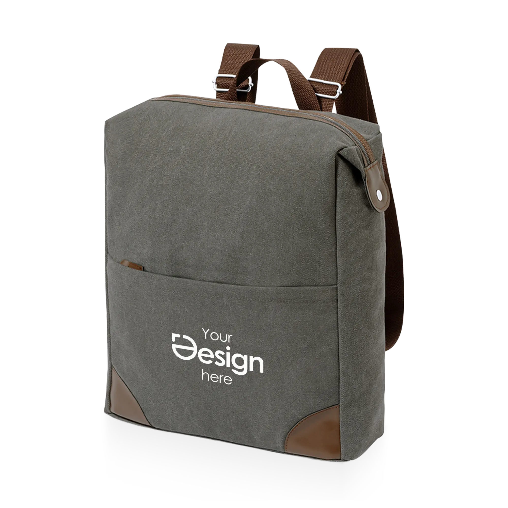Canvas-Rucksack – PU-Details | Laptopfach | Gepolstert | Zeitloses Design