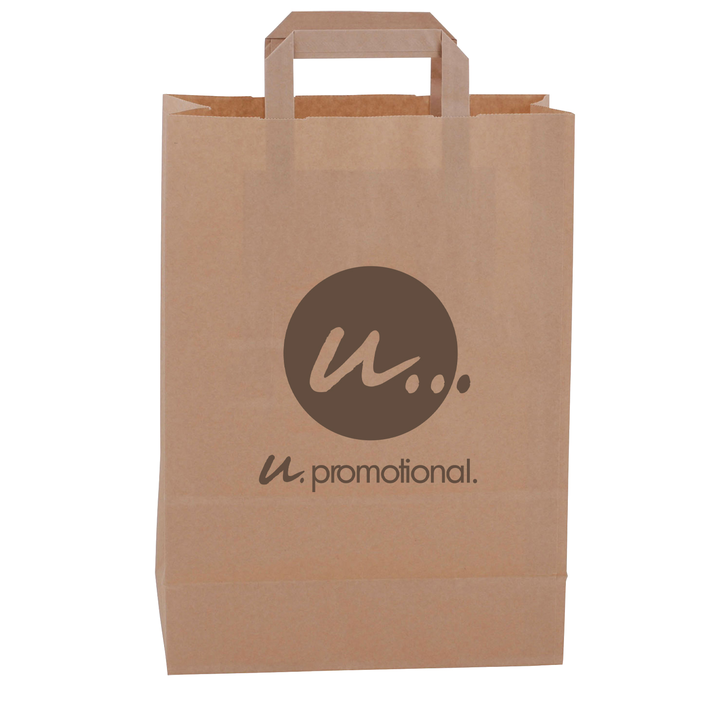 Papiertüte Take-Away - Medium | 26x14x30 cm | Weiß/Braun