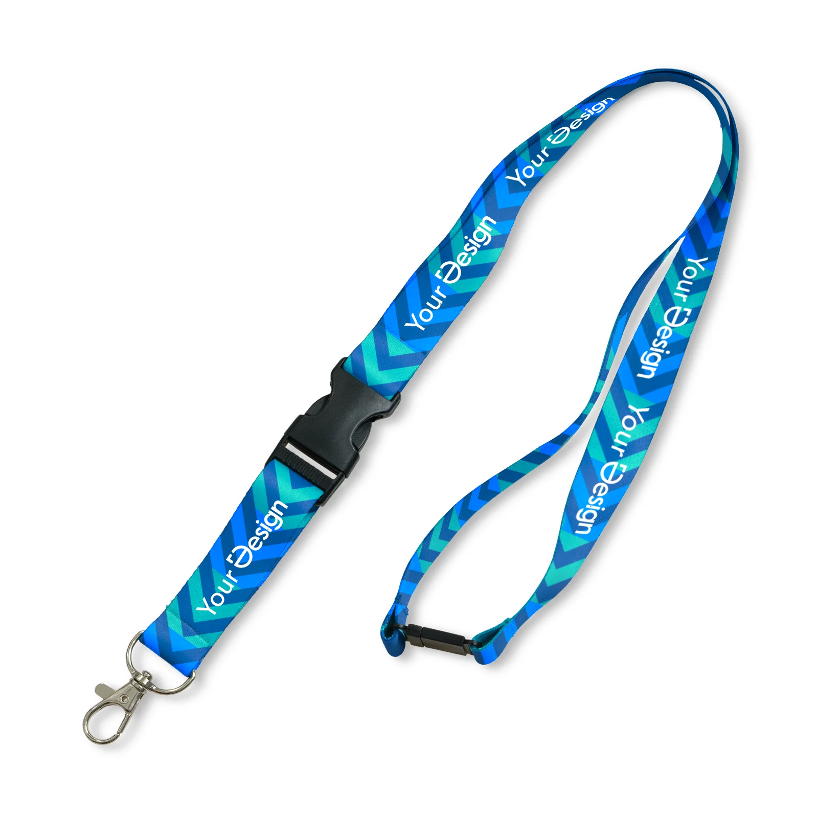 Schlüsselband Linus Safe - 20mm | Vollfarbdruck allover | Buckle + Safetyclip + Karabiner