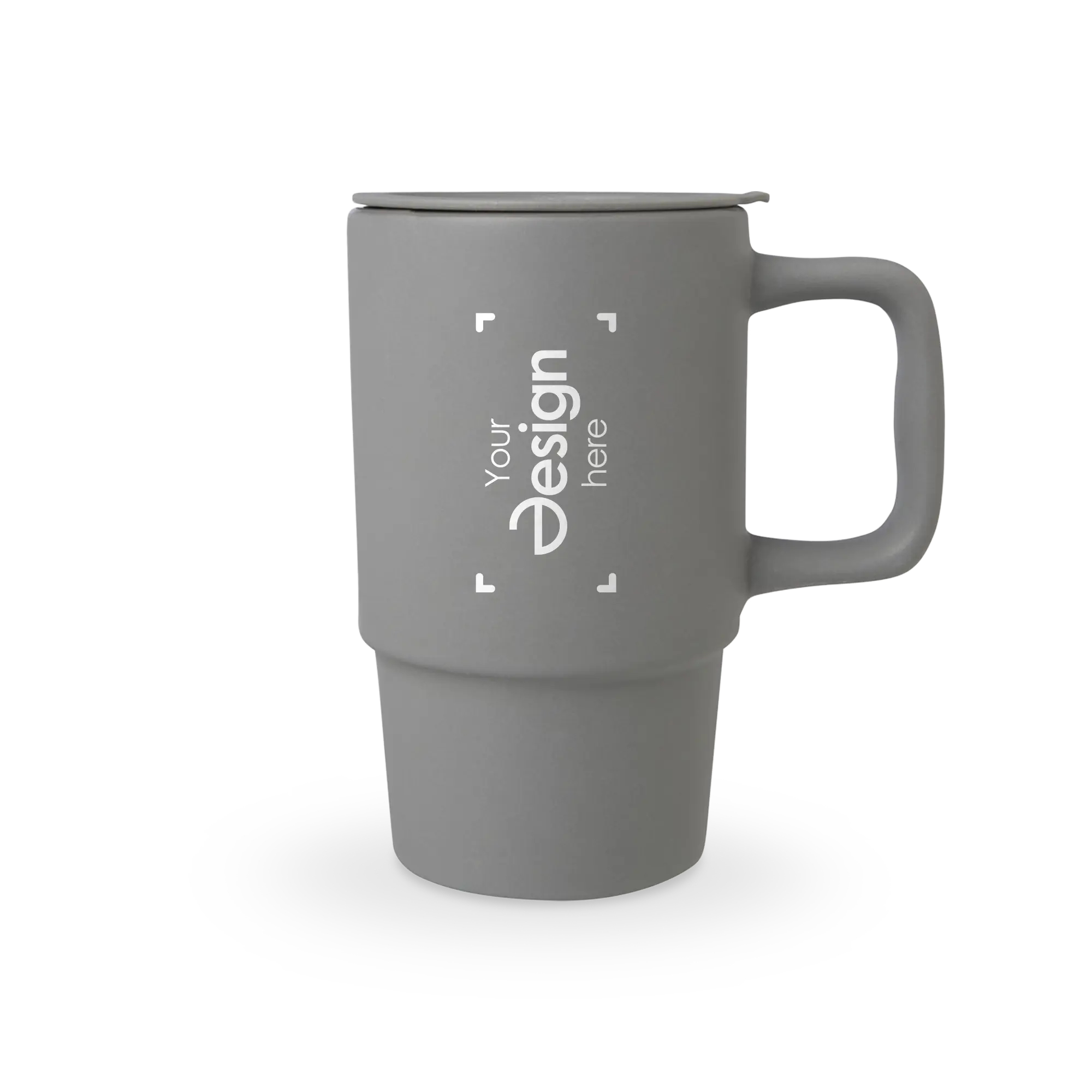 Keramiktasse – 450 ml | Silikondeckel | Coffee-Style | Großes Volumen