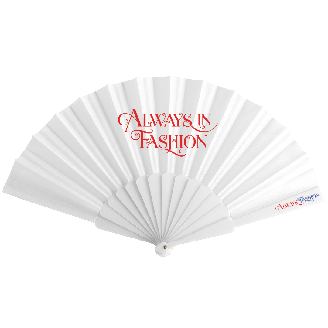 Fächer Carlos - Kunststoffgriff | Weiß | Großer Druckbereich