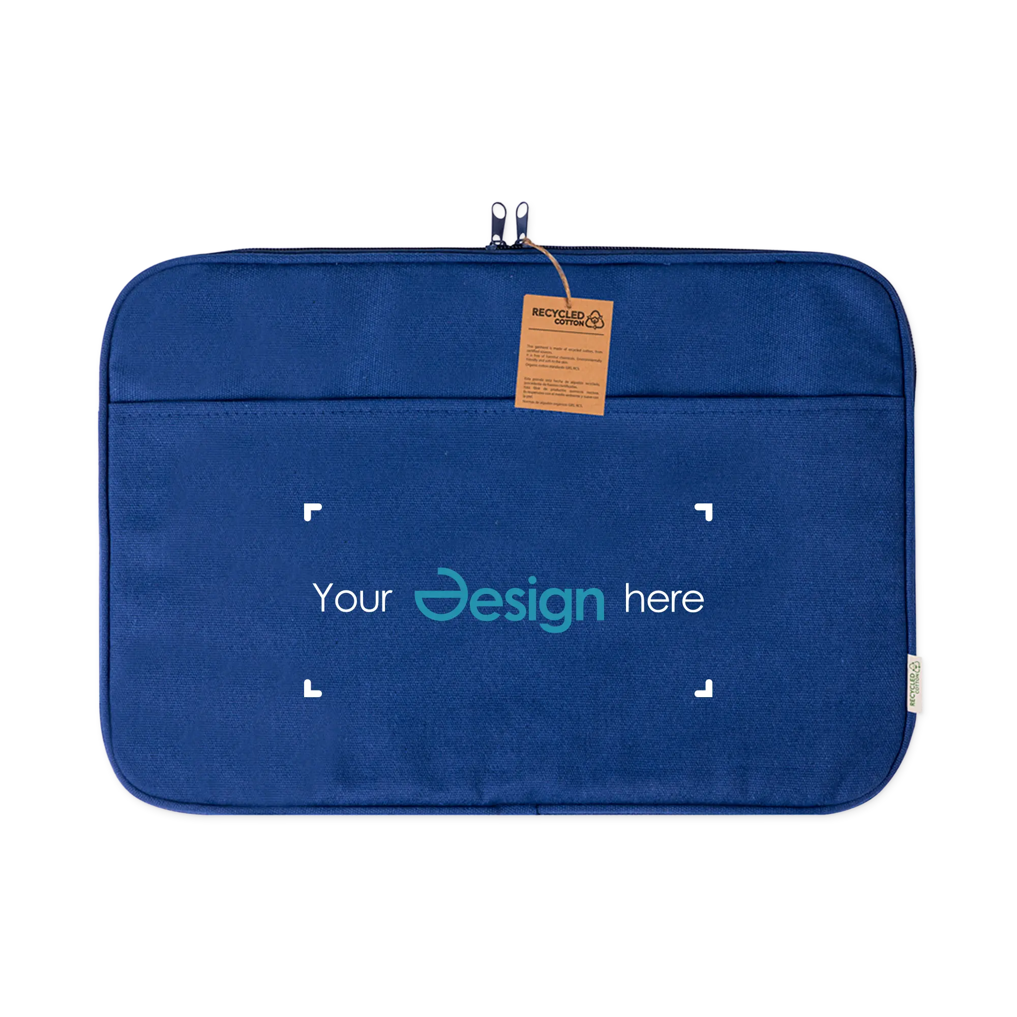 Laptop-Hülle recycelte Baumwolle – 14 Zoll | Leicht | Gepolstert | Reißverschluss
