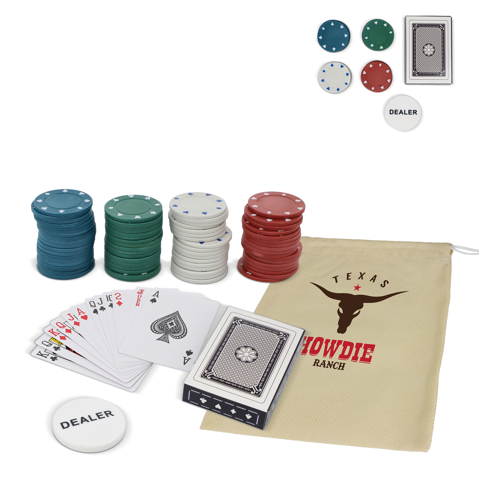 Poker-Set – 2-in-1-Box | Mit Karten | 100 Chips | Hochwertige Ausführung