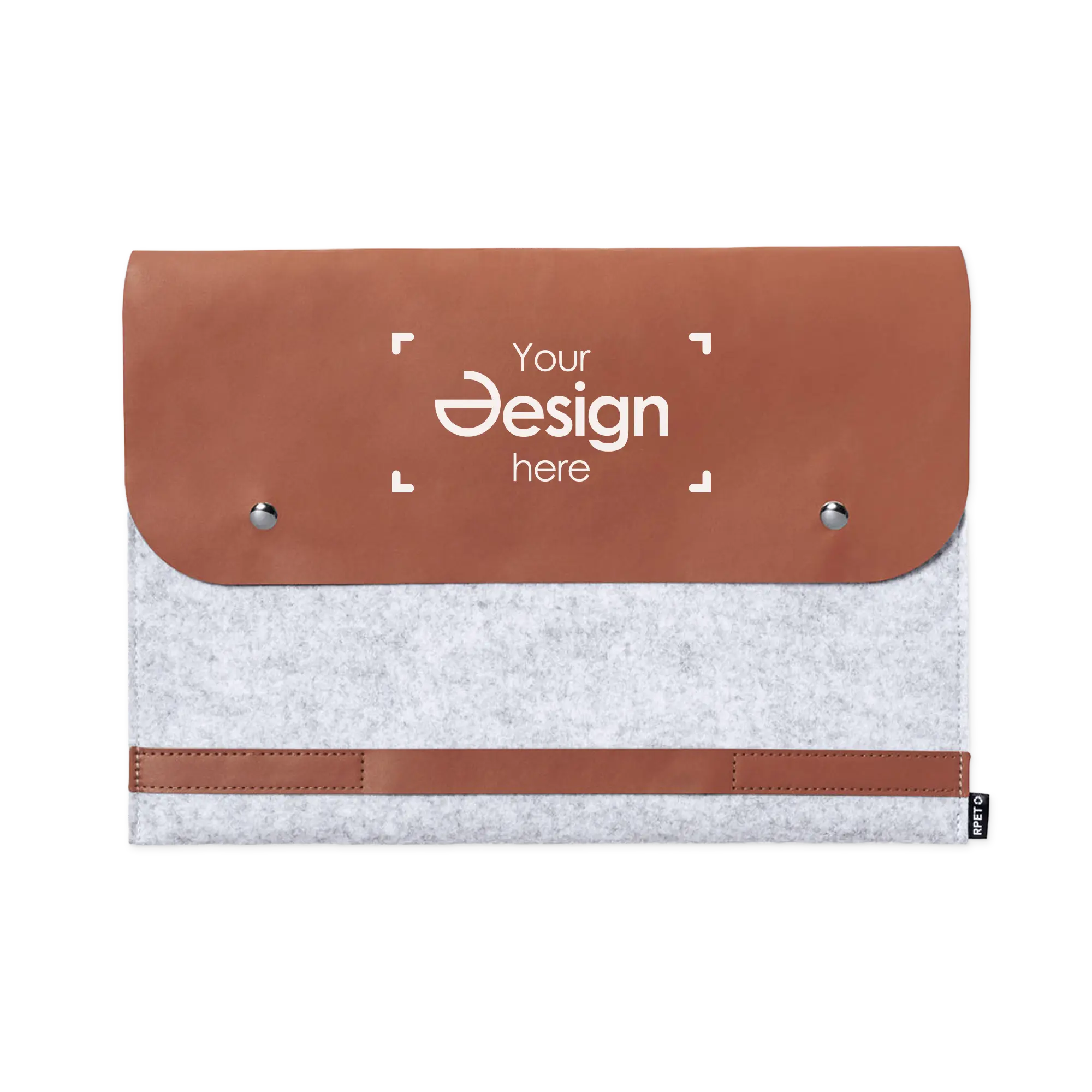 Laptophülle aus recyceltem Filz – PU-Detail | Reißverschluss | Gepolstert | 14 Zoll