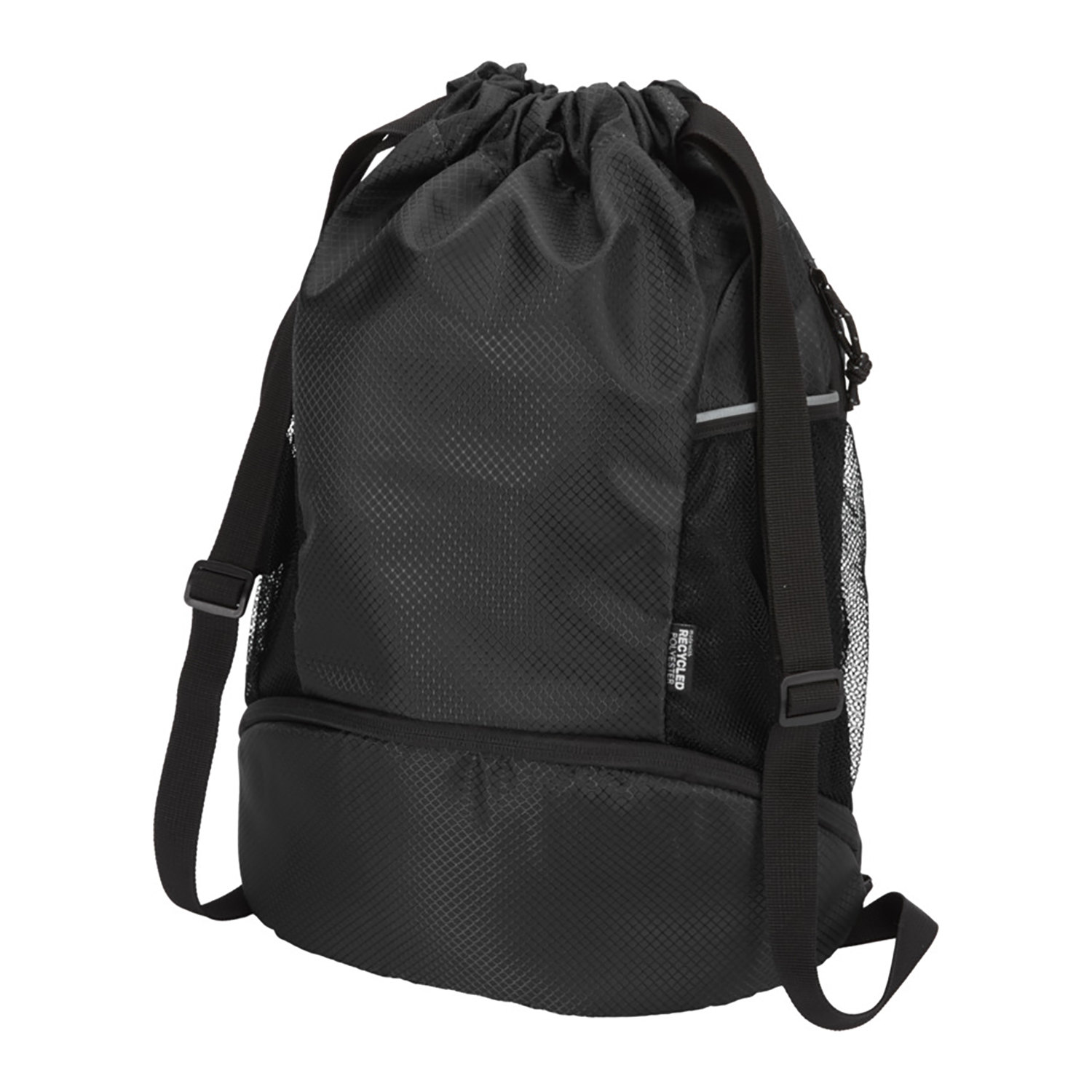 Recycelter sport-turnbeutel – Schuhfach unten | Reflektierend | Wasserabweisend | 18 l