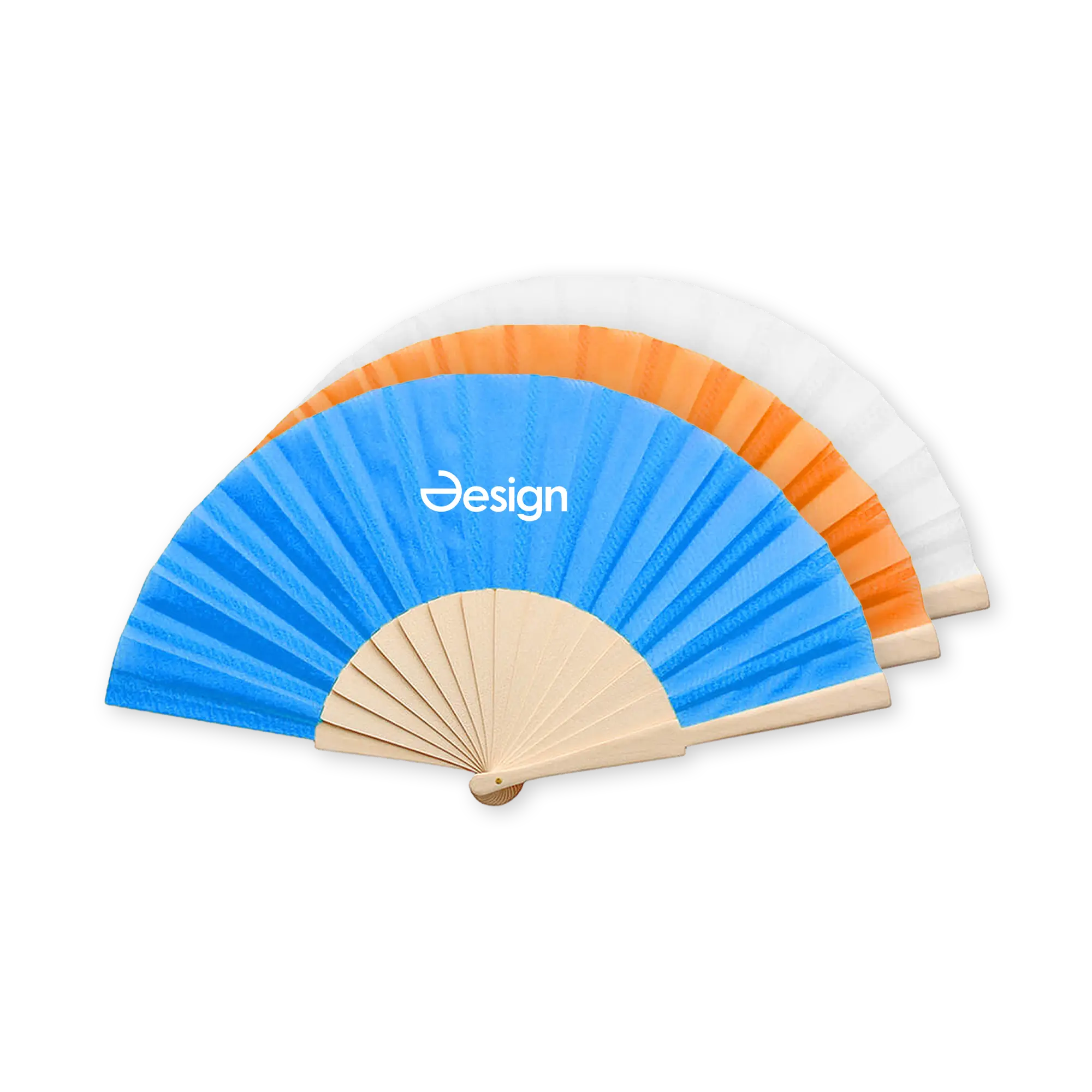 Fächer Luis - Holzgriff | Farbig | Großer Druckbereich