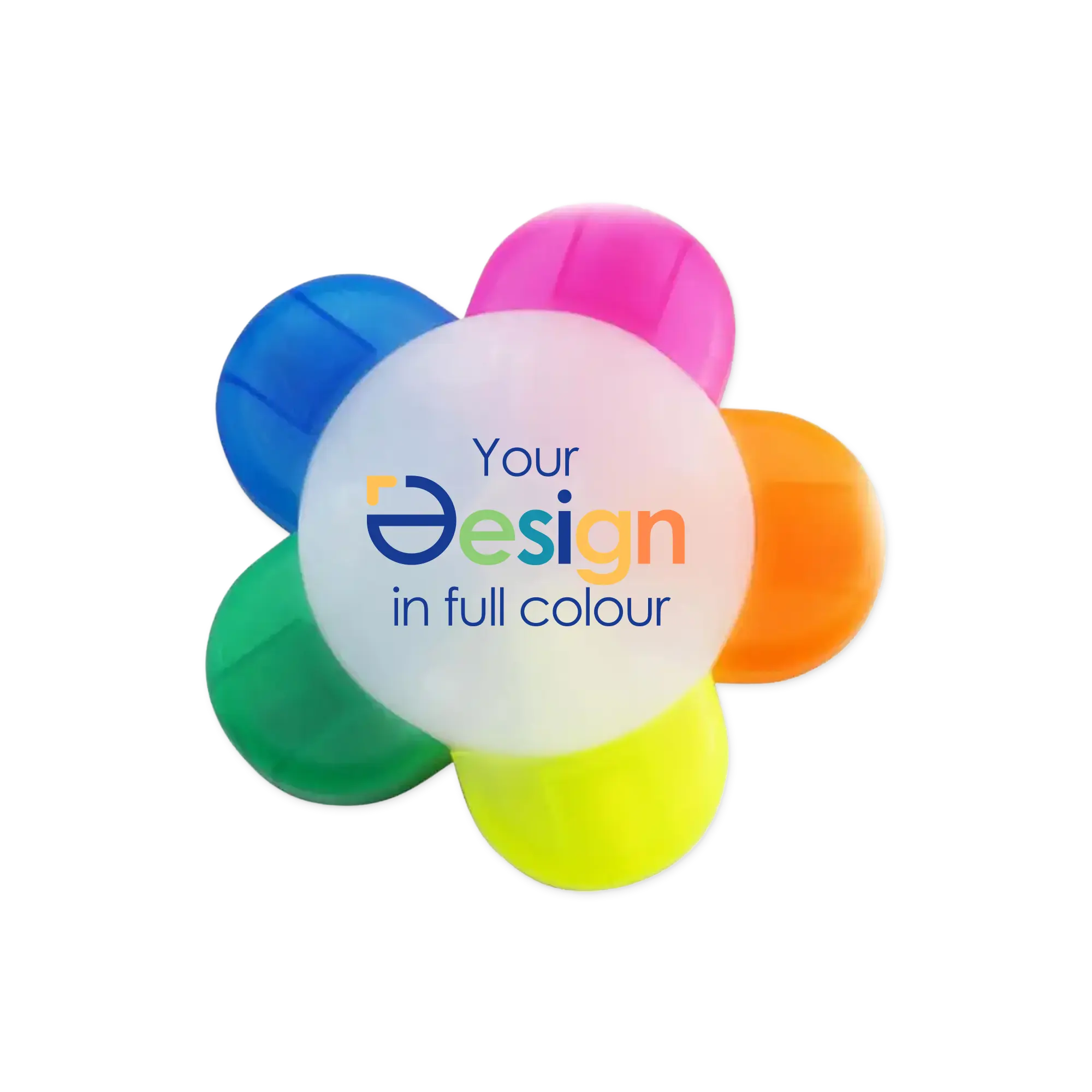 Blumenförmiger Textmarker – 5 Farben | Kompakt | Leicht | Kunststoff