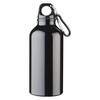 Trinkflasche Max - 400 ml | Aluminium | Karabiner | Vollfarbe | 92100002 schwarz