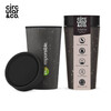 Circular&Co® Becher Black - 340 ml | Recycelt | Schwarz + Farbiger Deckel  | BPA-frei
