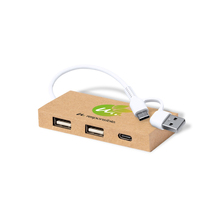 USB Hub Liberia | 2 x USB 2.0 Anschluss | Recycling Pappe  
