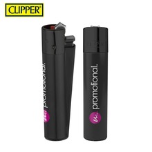 Clipper Feuerzeug - Schwarz | Rund | Nachfüllbar | Aufdruck bis 4 Farben  | 34003 