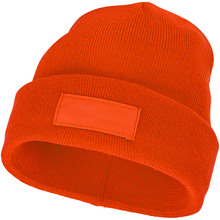 Mütze - Acryl | Farbig | Rechteck Patch | Vollfarbe | 92138676 Orange