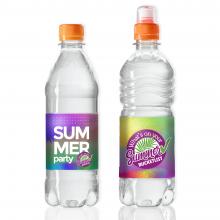 Wasserflaschen R-PET - 500 ml | Stilles Wasser | Vollfarbe Etikett 