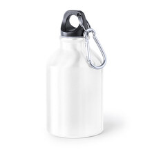 Aluminiumflasche mit Karabiner | 330 ml  | 154821 Weiß