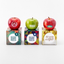 Äpfel in Kartonage | Rot oder Grün | Essbare Tinte