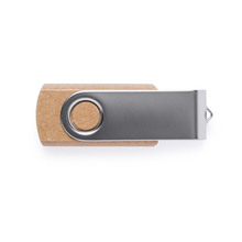 USB-Stick Rotate - Recycelt Braun | Silber Kappe + Brauner Stick | 16 GB | Gravur | DE156228 Braun
