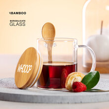 Teeglas Bamba  - 420 ml  | Hartglas + Bambus | Einzelverpackung