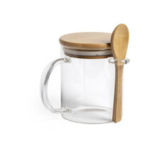 Teeglas Bamba  - 420 ml  | Hartglas + Bambus | Einzelverpackung | 156481 Transparent