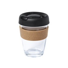 Coffee to go Becher Bora | 350 ml | Glas mit Korkgriff | 156918 Schwarz