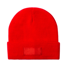 Mütze Vika | Feinstrick - Acryl | bedruckbarer Aufnäher | 83781916 Rot