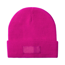 Mütze Vika | Feinstrick - Acryl | bedruckbarer Aufnäher | 83781916 Pink