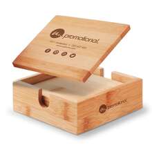 Untersetzer Box | Bambus | 4 Stück | Gravur & Druck