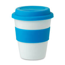 Coffee to go Becher Frederico | 350 ml | Kunststoff & Silikon | Aufdruck auf Band oder Becher | 8798078 Blau