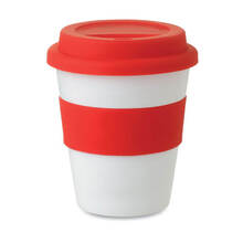 Coffee to go Becher Frederico | 350 ml | Kunststoff & Silikon | Aufdruck auf Band oder Becher | 8798078 Rot