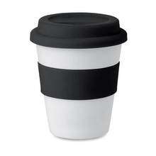 Coffee to go Becher Frederico | 350 ml | Kunststoff & Silikon | Aufdruck auf Band oder Becher | 8798078 Schwarz