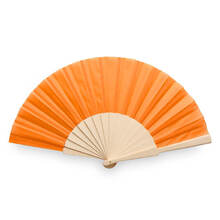 Fächer Luis - Holzgriff | Farbig | Großer Druckbereich | 158863 Orange