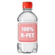 Wasserflaschen R-PET - 330 ml | Stilles Wasser| Vollfarbe Etikett | 4333001 Rot