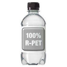 Wasserflaschen R-PET - 330 ml | Stilles Wasser| Vollfarbe Etikett | 4333001 Schwarz