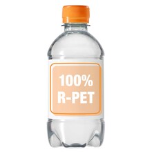 Wasserflaschen R-PET - 330 ml | Stilles Wasser| Vollfarbe Etikett | 4333001 Orange