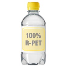 Wasserflaschen R-PET - 330 ml | Stilles Wasser| Vollfarbe Etikett | 4333001 Gelb