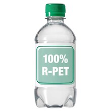 Wasserflaschen R-PET - 330 ml | Stilles Wasser| Vollfarbe Etikett | 4333001 Grün