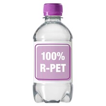 Wasserflaschen R-PET - 330 ml | Stilles Wasser| Vollfarbe Etikett | 4333001 Violett