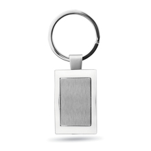 Luxus Schlüsselanhänger | Metall| Quadratisch | 8752126 Glänzend (Silber)