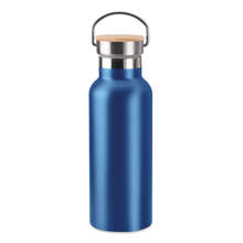 Thermosflasche Adelia | 500ml | Doppelwandig | Edelstahl & Bambus Top | 8759431 Blau